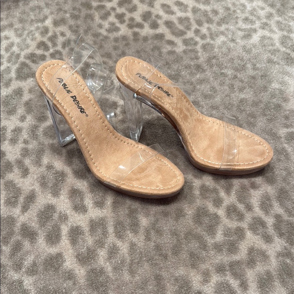 Public Desire Tan Heels Elegant Design
